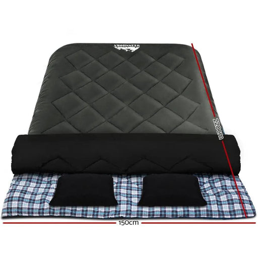 Weisshorn Sleeping Bag Double Pillow Thermal Camping Hiking Tent Grey -10°C – view 2
