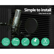 12PCS Studio Acoustic Foam Sound Absorption Proofing Panel Wedge Soundproofing – view 4