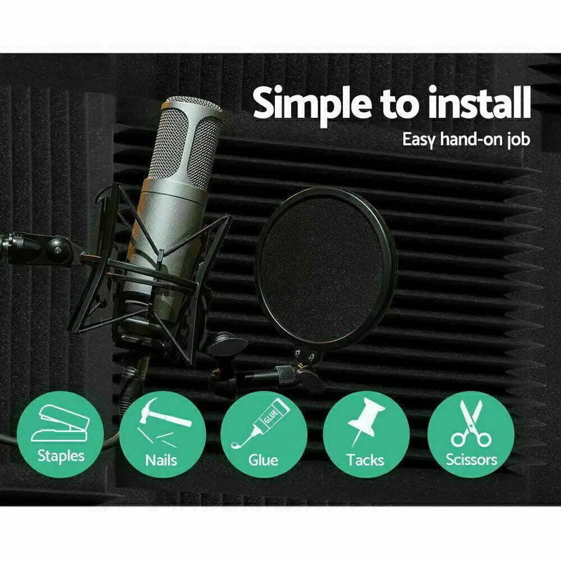 12PCS Studio Acoustic Foam Sound Absorption Proofing Panel Wedge Soundproofing – view 4