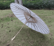 White Paper Wedding Umbrella With Just Married Script – view 4
