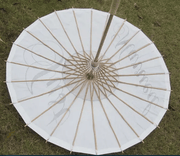 White Paper Wedding Umbrella With Just Married Script – view 5