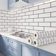 White Brick Waterproof Kitchen Cabinet Wallpaper – 40cm (5 different volumes available) – view 2