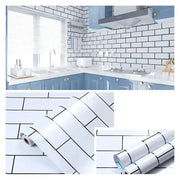White Brick Waterproof Kitchen Cabinet Wallpaper – 40cm (5 different volumes available) – view 6