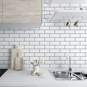 White Brick Waterproof Kitchen Cabinet Wallpaper – 40cm (5 different volumes available) – view 3