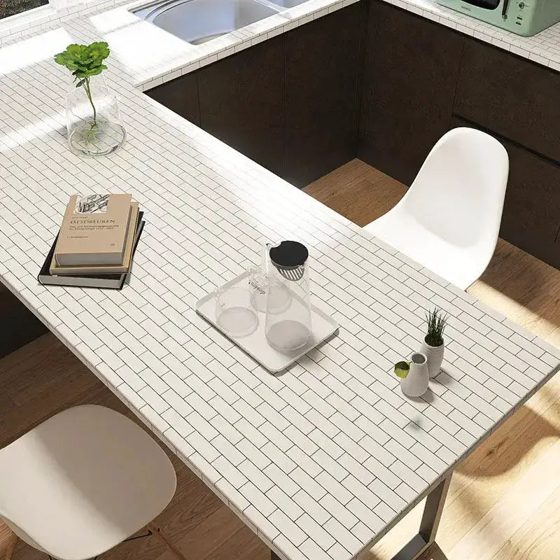 White Brick Waterproof Kitchen Cabinet Wallpaper – 40cm (5 different volumes available) – view 5