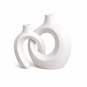 Modern Black Sculptural Ceramic Vase Set For Contemporary Home Decor – view 4
