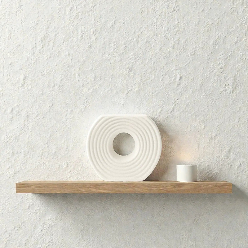 Frankly Cotton Textured Ceramic Circular Vases Donut Silhouette – view 3