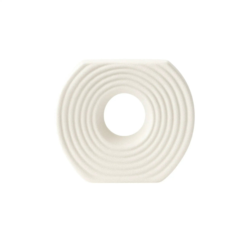 Frankly Cotton Textured Ceramic Circular Vases Donut Silhouette – view 4