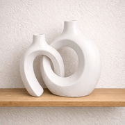 Modern Black Sculptural Ceramic Vase Set For Contemporary Home Decor – view 3
