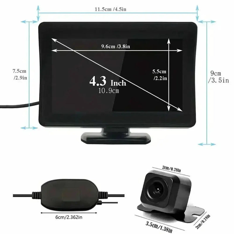 Habicare HBC Wireless 4.3" Rear View Monitor & Parking Kit Wireless 4.3" Rear View Monitor & Parking Kit