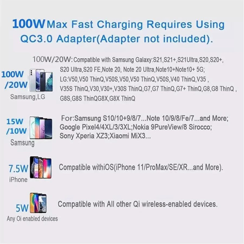 9eight5 Phone/Tablet Accessories Wireless Charger (100W) Wireless Charger (100W)
