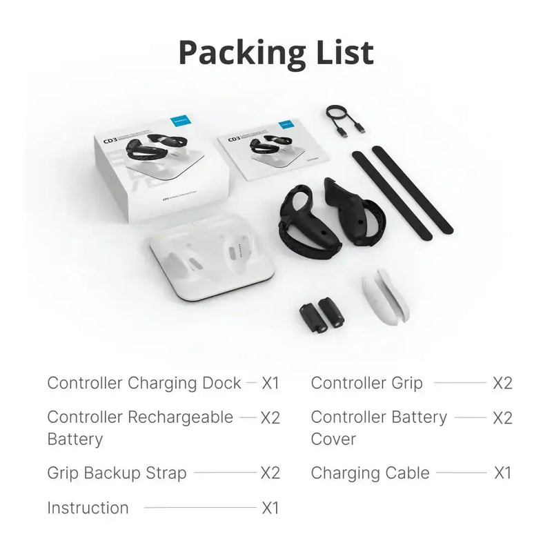 Wireless Charging Dock + G3 Controller Grips for Meta Quest 3/3S – view 7