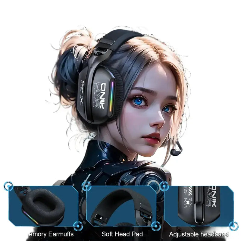 Habicare 9eight5 Wireless Gaming Headset – RGB Wireless Gaming Headset – RGB