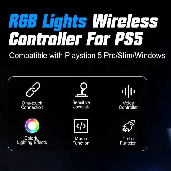 Wireless RGB Controller for PS5/PS5 Pro/PC (4 colours available) – view 10