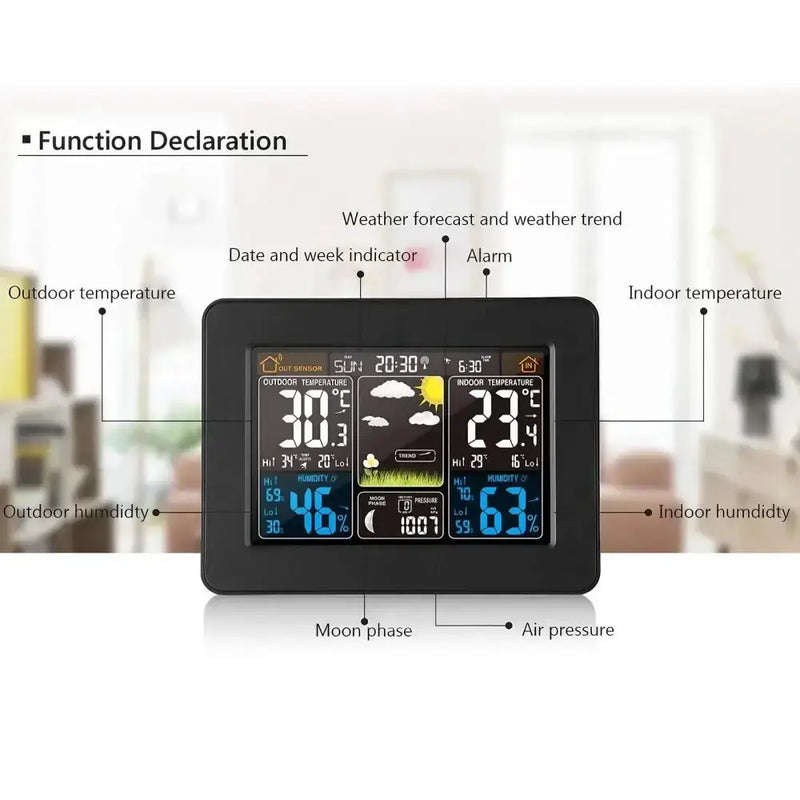 Habicare HBC Wireless Weather Station with LCD Display & Clock Wireless Weather Station with LCD Display & Clock