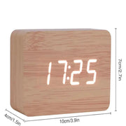 Wooden LED Digital Alarm Clock with Temperature Display & Night Light (4 colours available) – view 3
