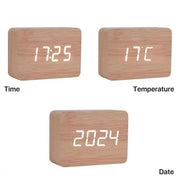 Wooden LED Digital Alarm Clock with Temperature Display & Night Light (4 colours available) – view 5