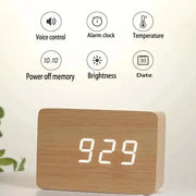 Wooden LED Digital Alarm Clock with Temperature Display & Night Light (4 colours available) – view 7