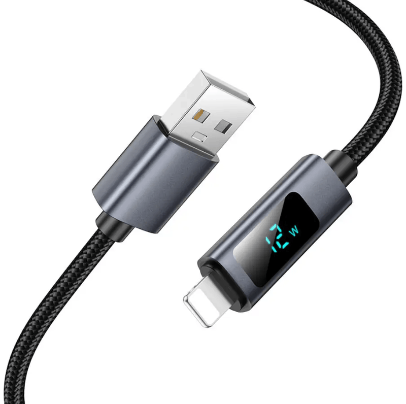 techplus X112 USB to iPhone Fast Charging Cable 2.4A LED Display X112 USB to iPhone Fast Charging Cable LED Display