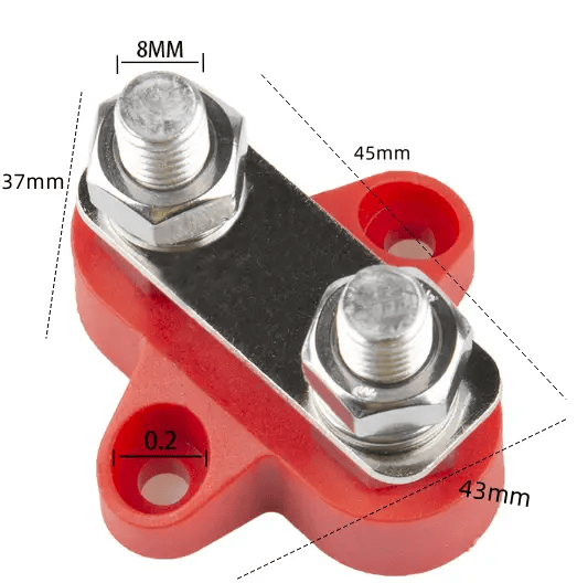 Battery Power Distribution Terminal Block Set Dual M8 – view 3