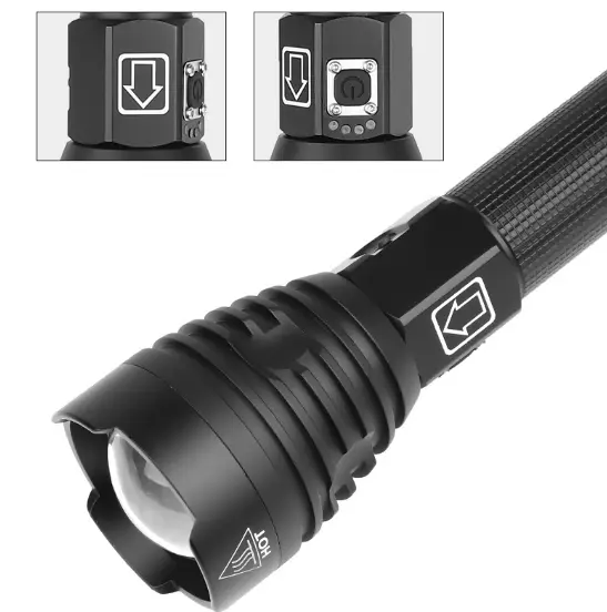 XHP90 3000LM Tactical 3 Mode Zoom Flashlight LED Hunting Torch – view 11