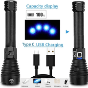 XHP90 3000LM Tactical 3 Mode Zoom Flashlight LED Hunting Torch – view 7
