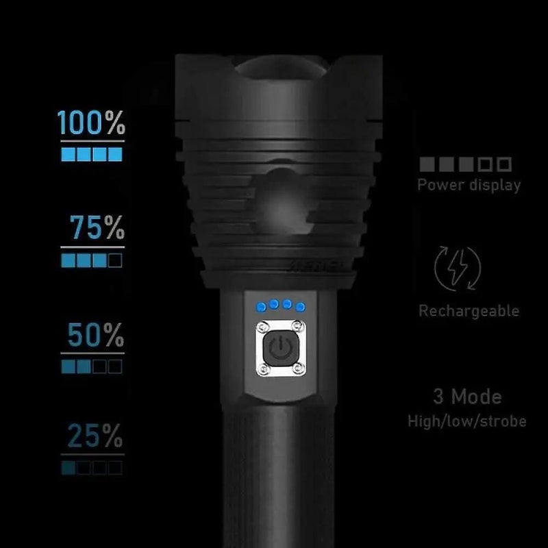 XHP90 3000LM Tactical 3 Mode Zoom Flashlight LED Hunting Torch – view 10