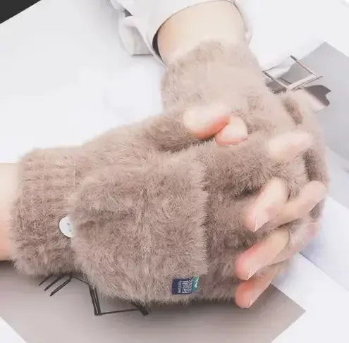 Women's Convertible Fingerless Gloves - Warm Fleece Flip Mittens | Winter Accessories – view 1