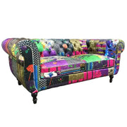 BroDeals 3 Seater Sofa Chesterfield Patchwork 3 Seater Sofa Chesterfield Patchwork 3 Seater Sofa