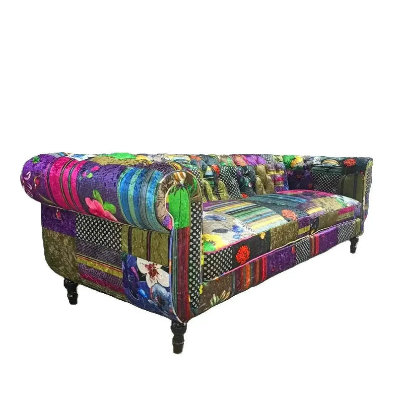 BroDeals sofa Chesterfield Patchwork 2 Seater Sofa Chesterfield Patchwork 2 Seater Sofa