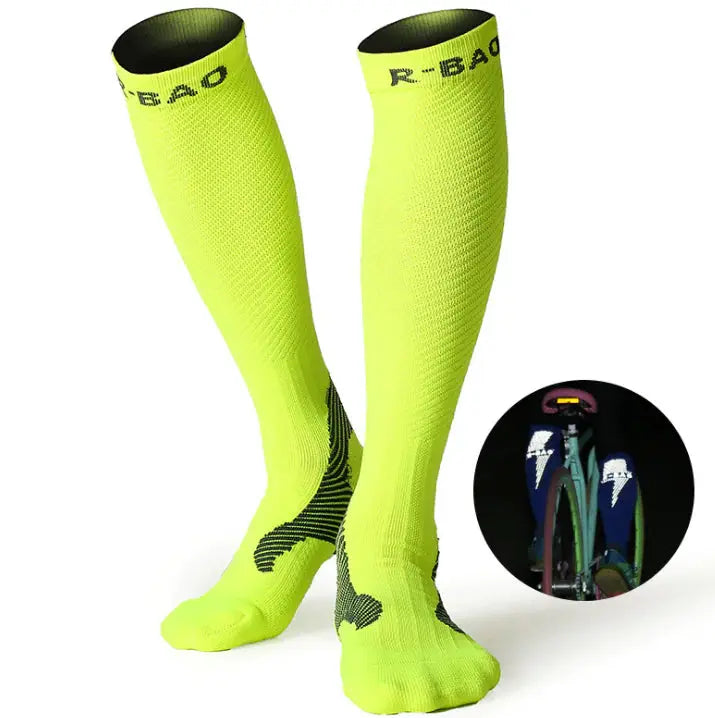 Professional Long Compression Socks for Running and Cycling - 72% Nylon Athletic Support – view 4