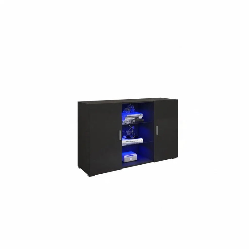 sue-e furniture Cabinets and Bookshelves Zara Black RGB LED Lighting Side Stand Zara Black RGB LED Lighting Side Stand