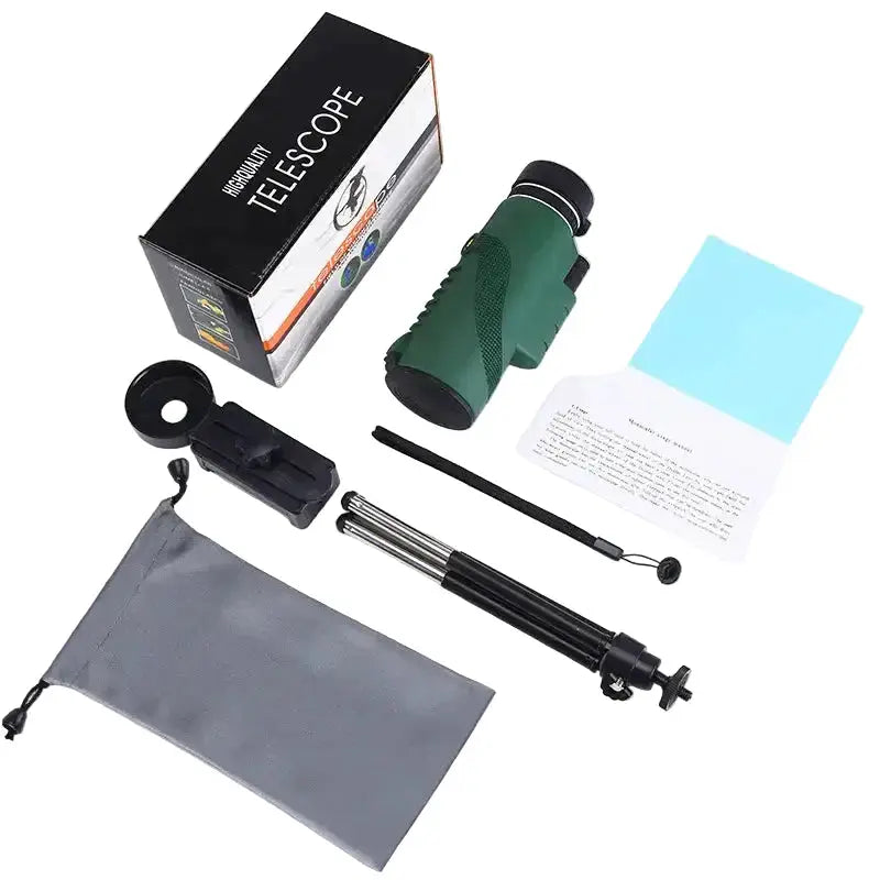 Habicare SS Zoom Monocular Telescope with Tripod & Phone Clip Zoom Monocular Telescope with Tripod & Phone Clip